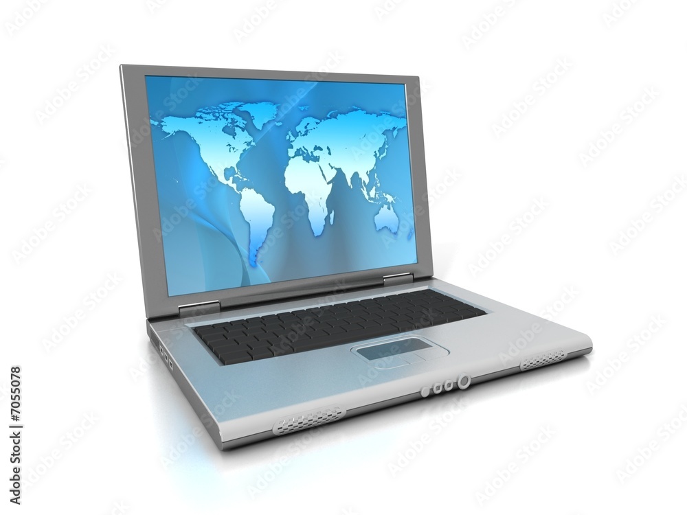Map on laptop Map on laptop