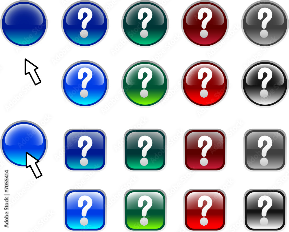 Question buttons. Question buttons.