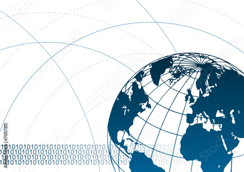 Digital tecnology background with world