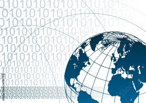 Digital tecnology background with world