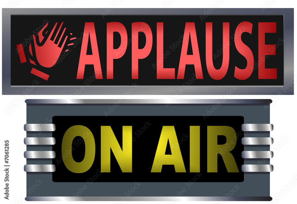 ON AIR & APPLAUSE Theater Broadcasting Studio Signs