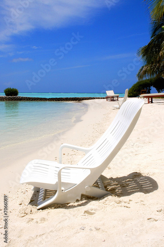 Relaxing chairs at the beach