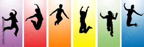 Valokuvatapetti people jumping