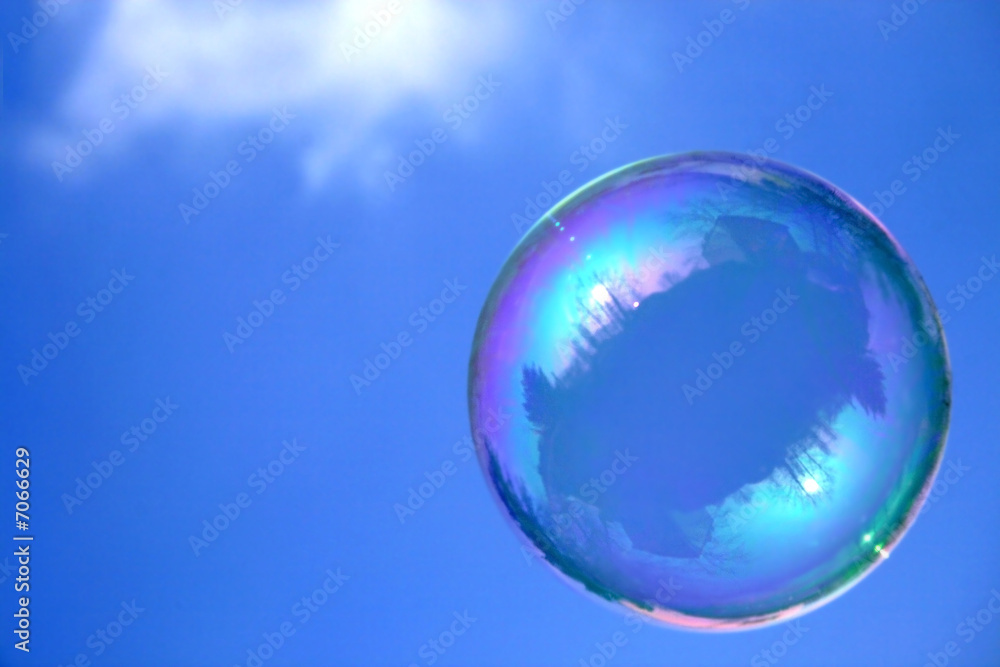 Soap bubble on blue sky Soap bubble on blue sky