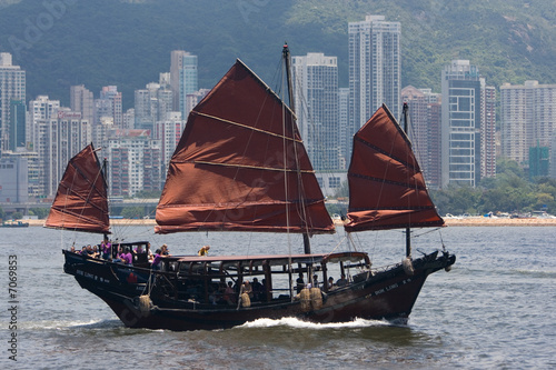 junk boat in Hong Kong photo