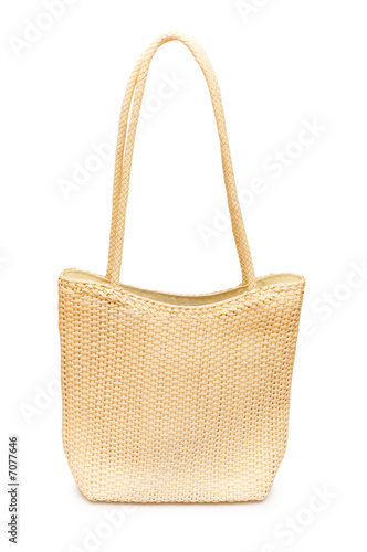 Woven bag isolated on the white background