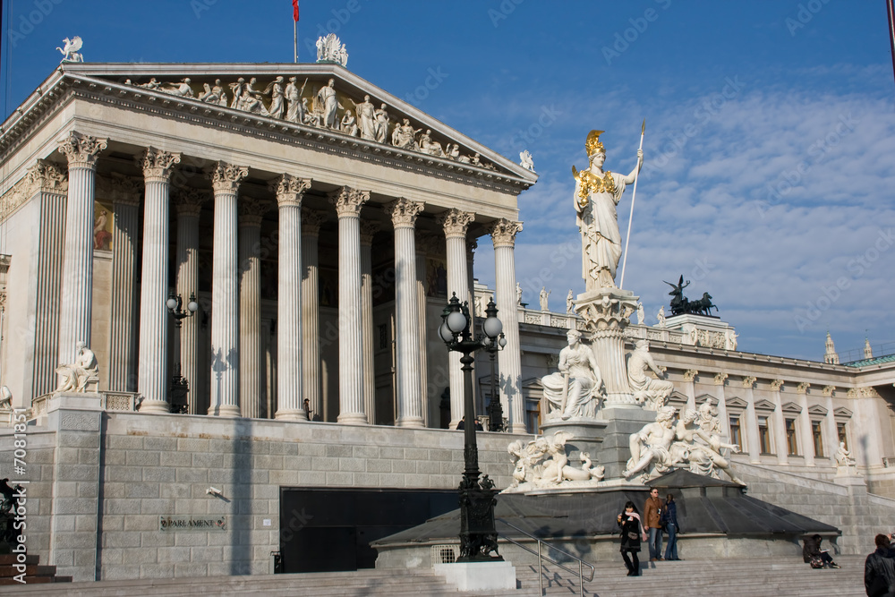 Fototapeta premium Österreich, Wien, Parlament, Pallas-Athene