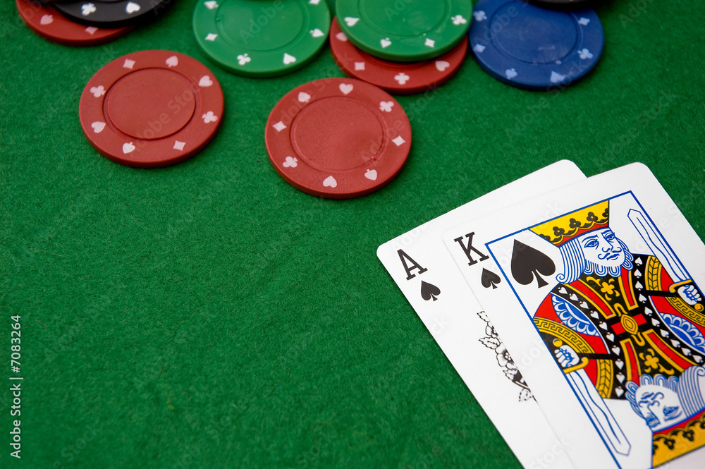 Poker chips and AK. With copyspace. Poker chips and AK. With copyspace.