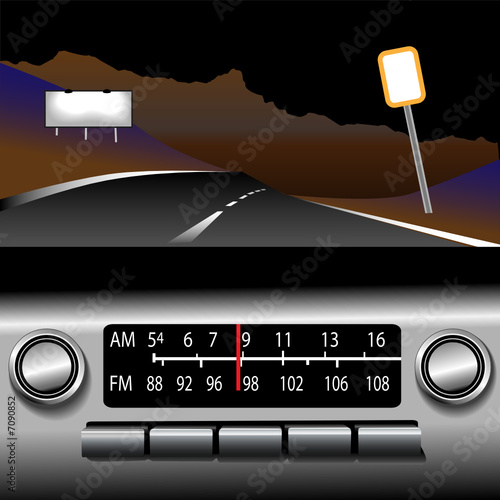 Dashboard Radio AM FM Highway Drive Background