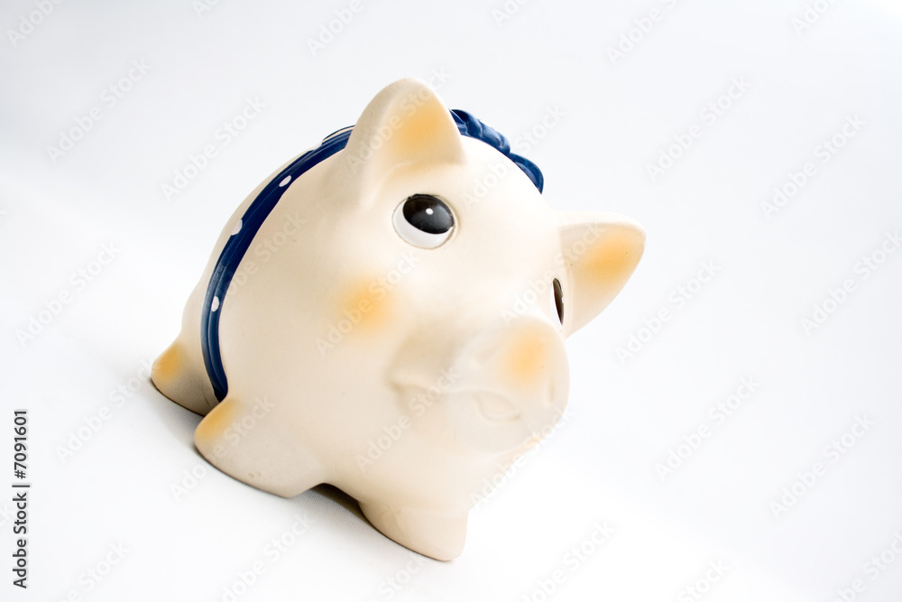 Cute piggy bank isolated on white Cute piggy bank isolated on white