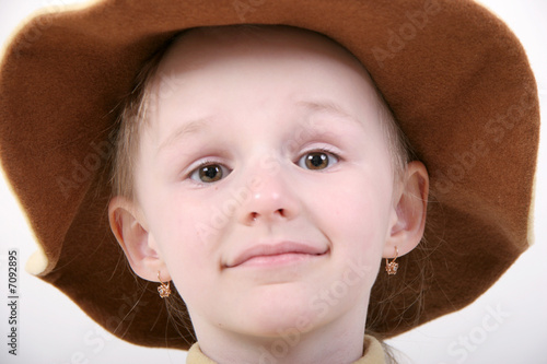 little girl in brown hat © Petro Teslenko