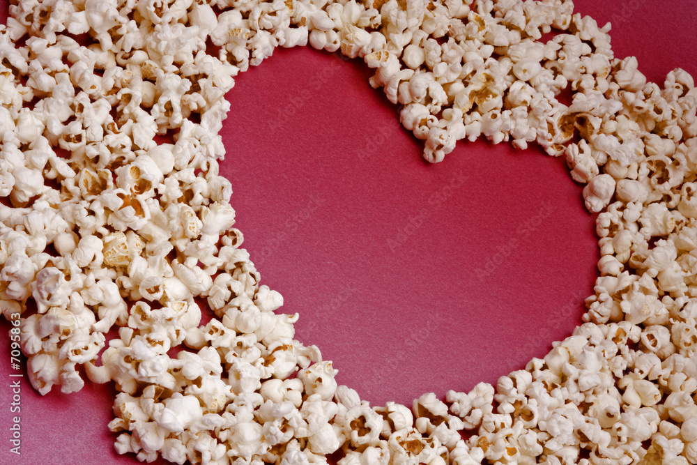 Obraz premium Heart shaped popcorn