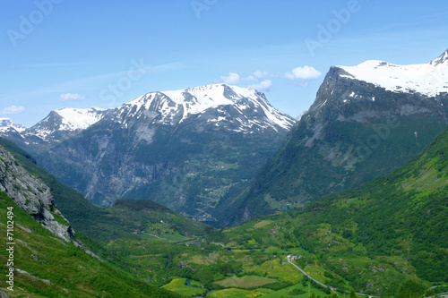 Panoramic view to the Geiranger valley