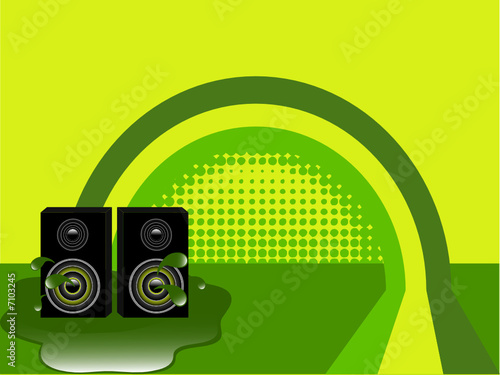 Green retro speaker background