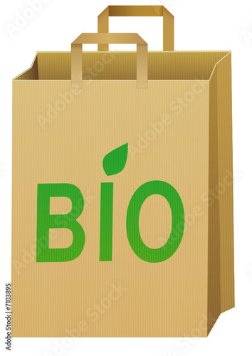 Sac en papier craft du commerce bio