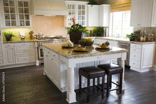 Modern Kitchen with a hardwood floor.