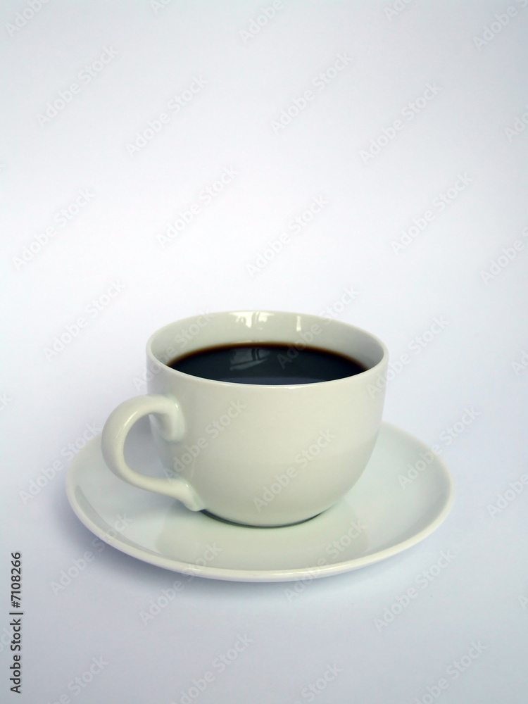 Black coffee in a white cup Black coffee in a white cup