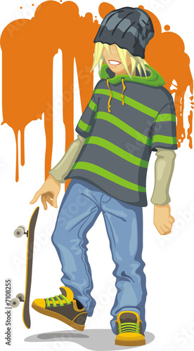 Young man with skateboard