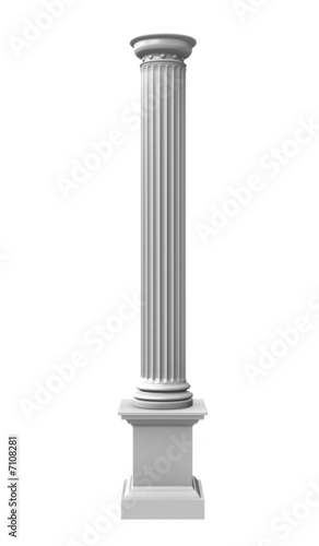 3d illustration of a white column