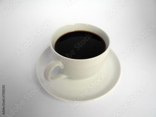 Black coffee in a white cup