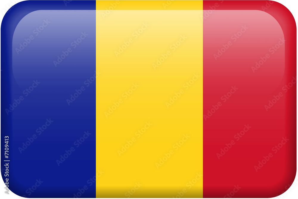 Fototapeta premium Chad Flag Button