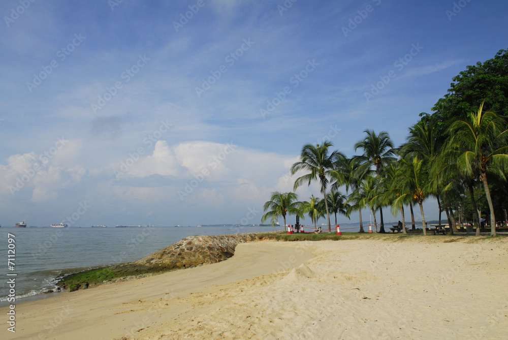 Morning by the beach at East Coast Park, Singapore