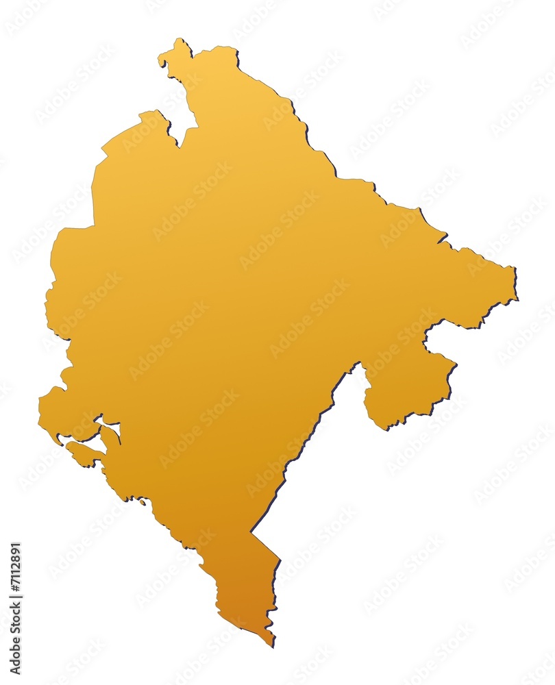 Obraz premium Montenegro map filled with orange gradient