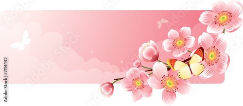 Vector illustration - 	Flower banners