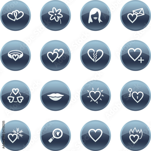 Mineral drop love icons