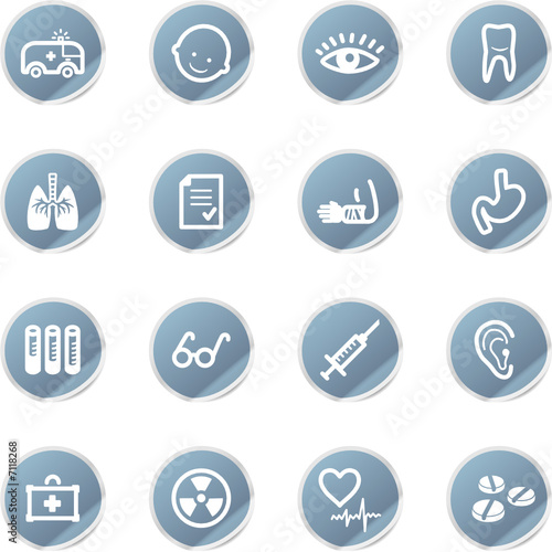 blue sticker medicine icons