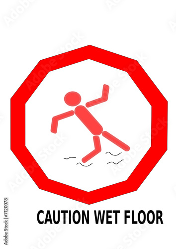 Caution wet floor
