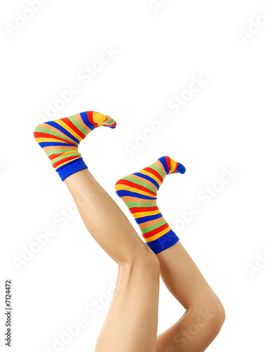 Legs in zebrine socks photo