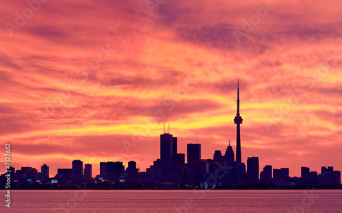 Toronto downtown skyline at twilight