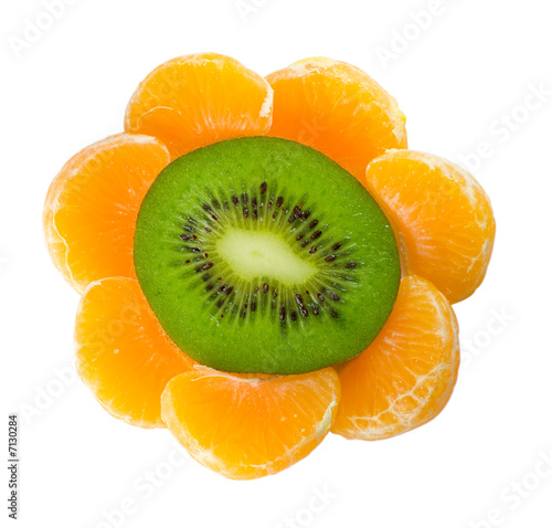 kiwi and tangerine as flower