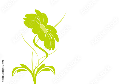 vecteur série - bouquet de fleurs vert et courbe en été