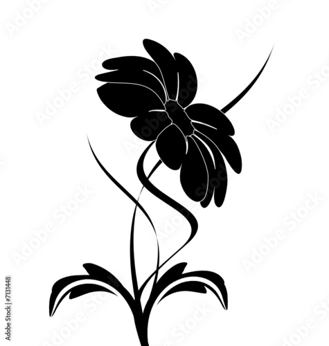 vecteur série - plante à fleur en courbes vectorielles