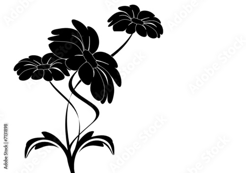 vecteur série - bouquet de fleurs vert et courbe en été