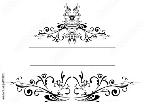 floral inspired tattoo style logo in black and white