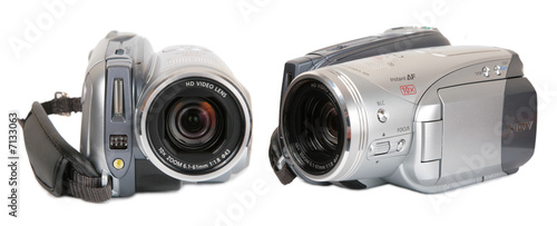 HDV video camera front view photo