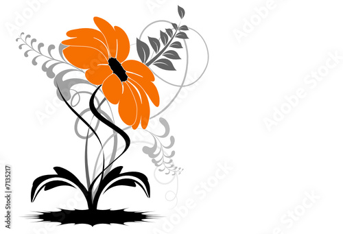 vecteur série - étrange fleur orange vectorielle