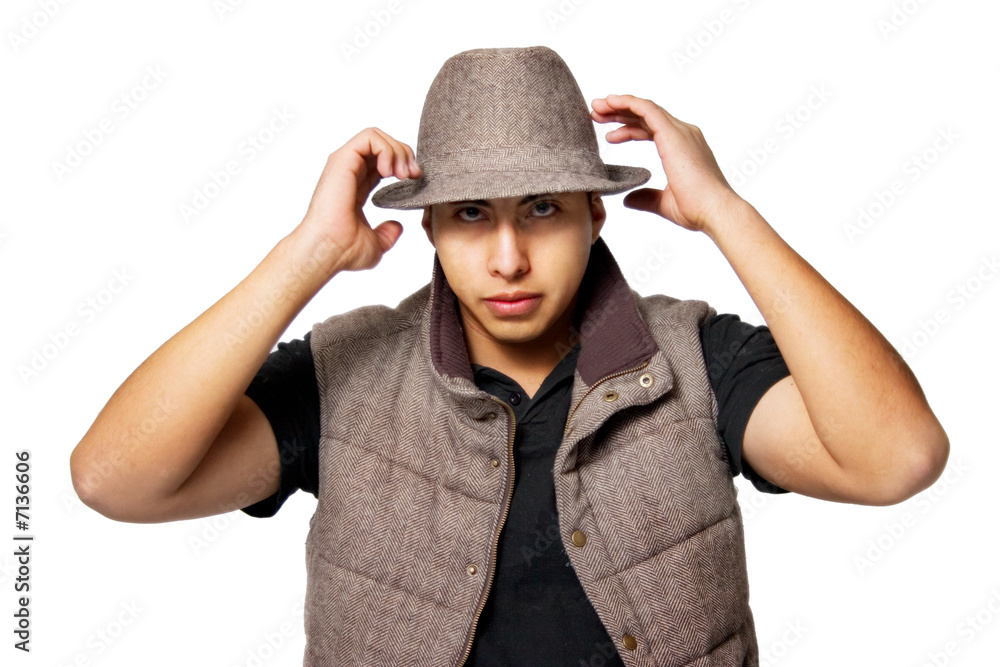 Isolated fashion latino guy posing Isolated fashion latino guy posing