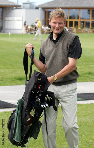 Golfer with bag