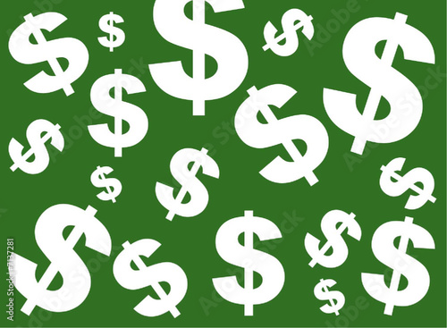Green and white dollar sign background