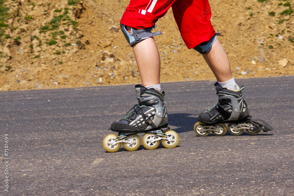 Fototapeta premium young woman on rollerskates
