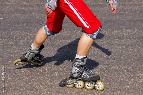young woman on rollerskates