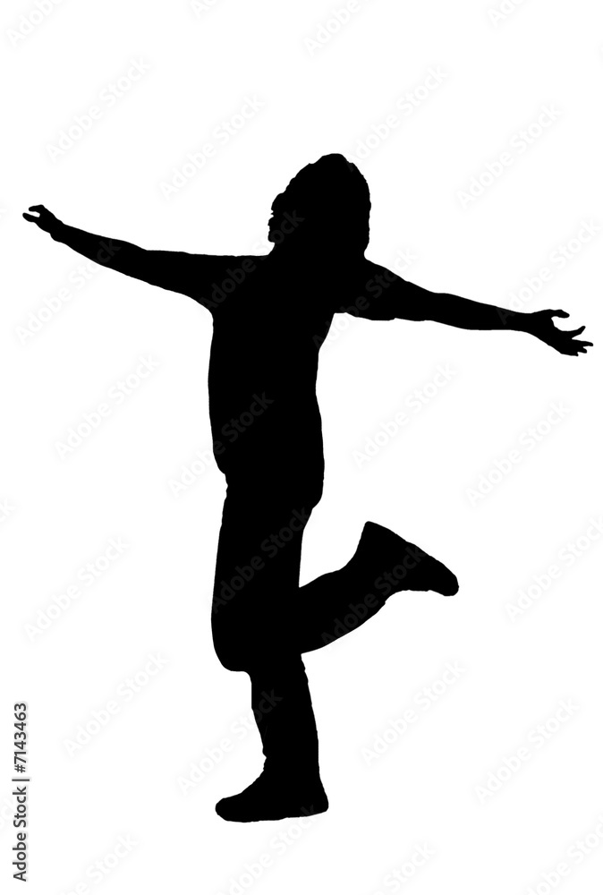 silhouette of a girl posing