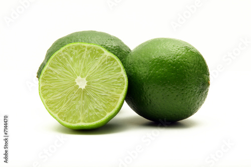 Limes isolated on white background