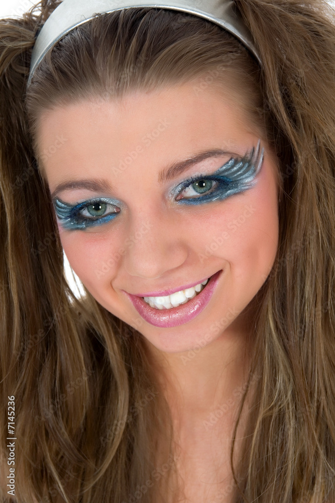 Girl with face-art butterfly paint Girl with face-art butterfly paint