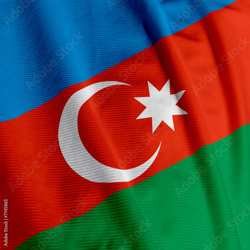 Azerbaijani Flag Closeup