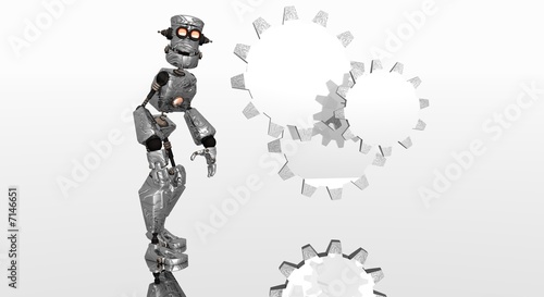 robot and gear logo photo